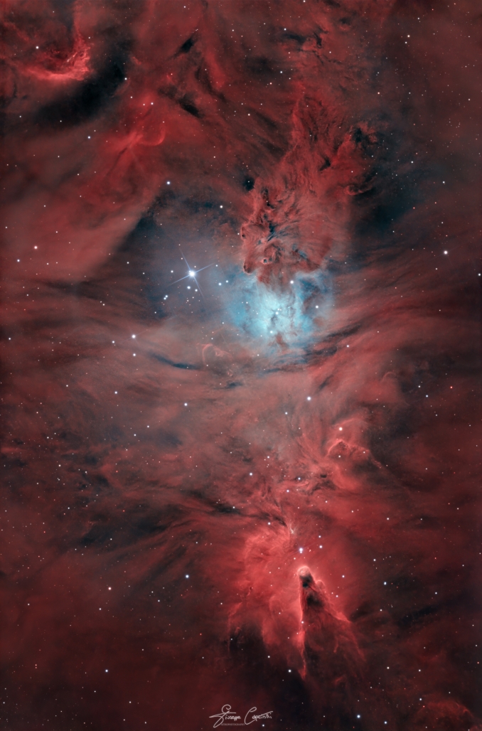 NGC 2264 è un brillante ammasso aperto a circa 2500 anni luce di distanza, circondato da un grande sistema di nebulosità diffuse, allinterno della costellazione dellUnicorno - Copyright: Giuseppe Capriotti